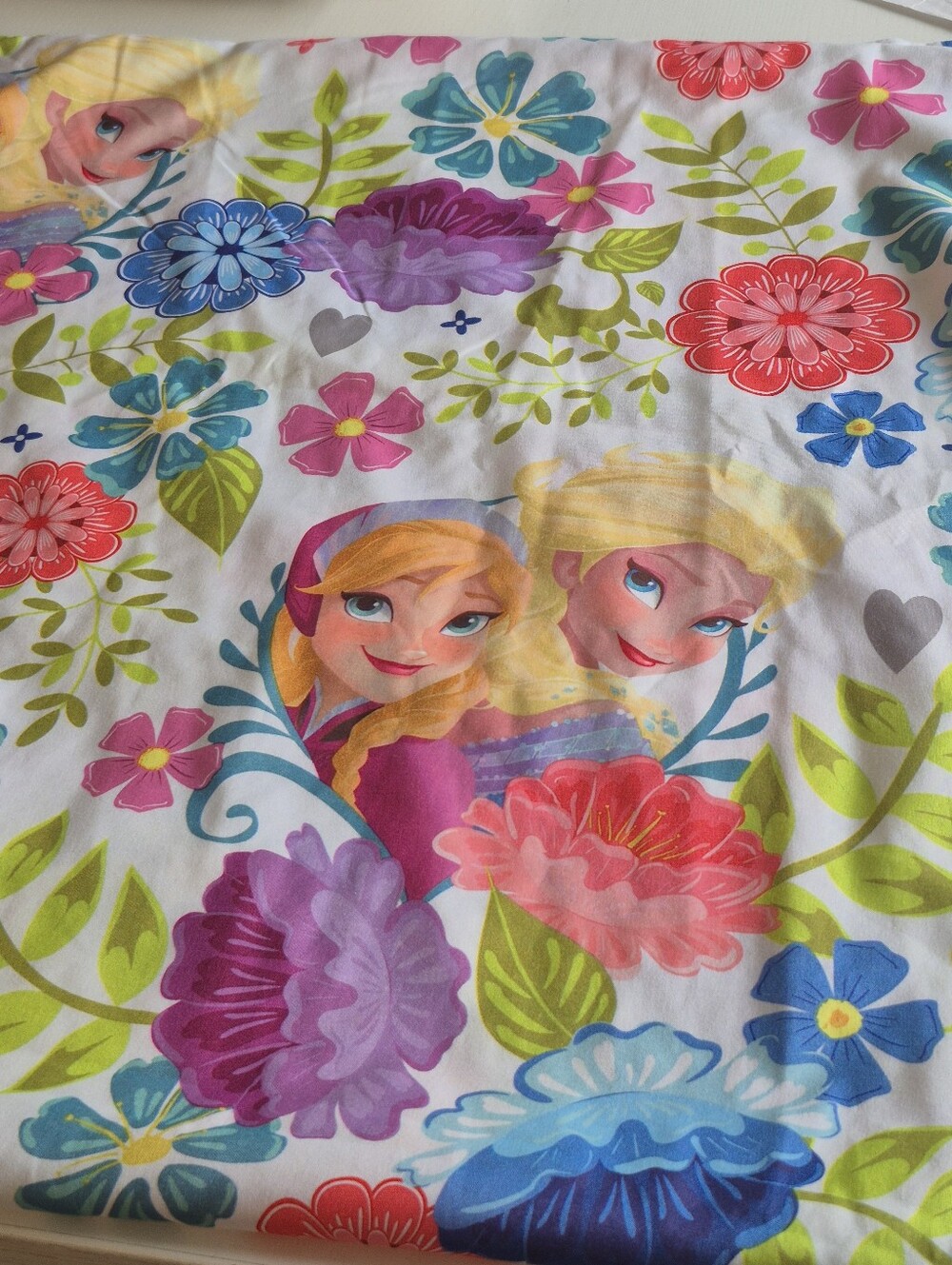Disney Frozen Floral Sheet in Pink, Purple, Blue and Green